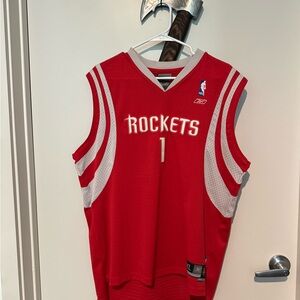 Reebok Red and White Rockets Jersey TRACY MCGRADY